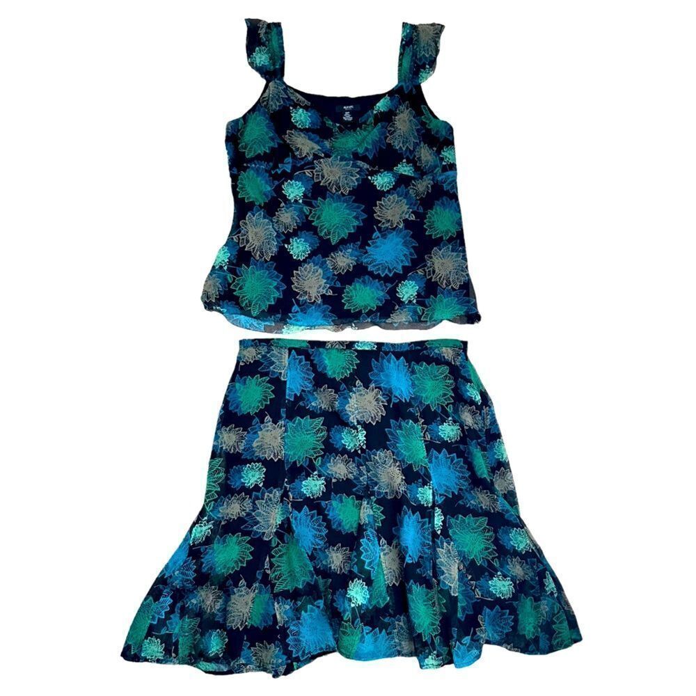 Alfani Blue and Green Skirt Set